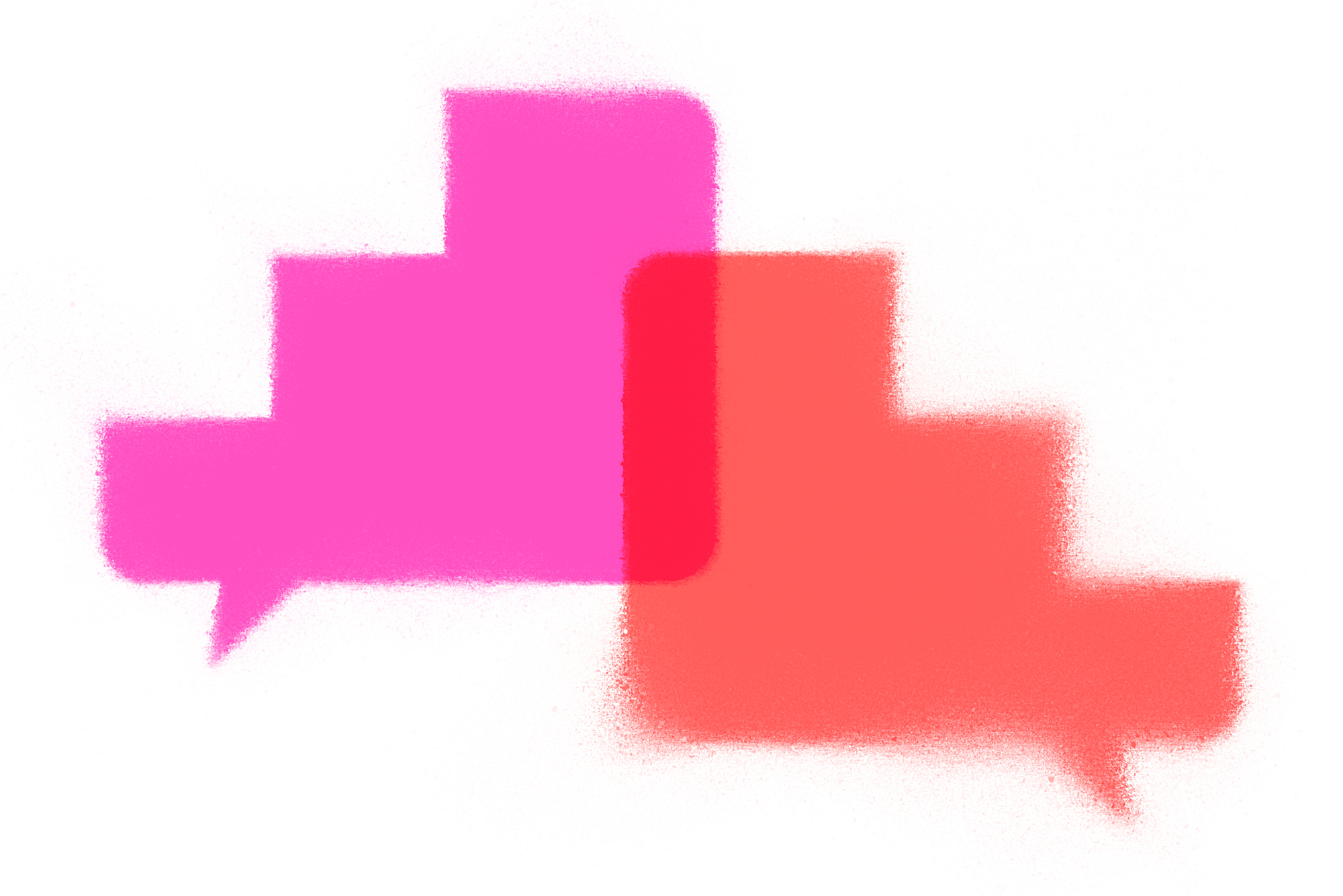 gesprühte sprechblasen in treppenform