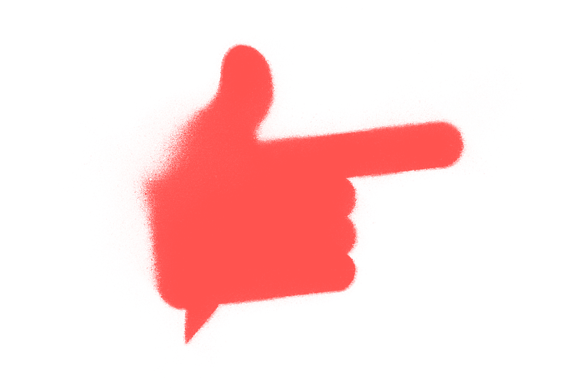 eine gesprühte Hand weist nach rechts