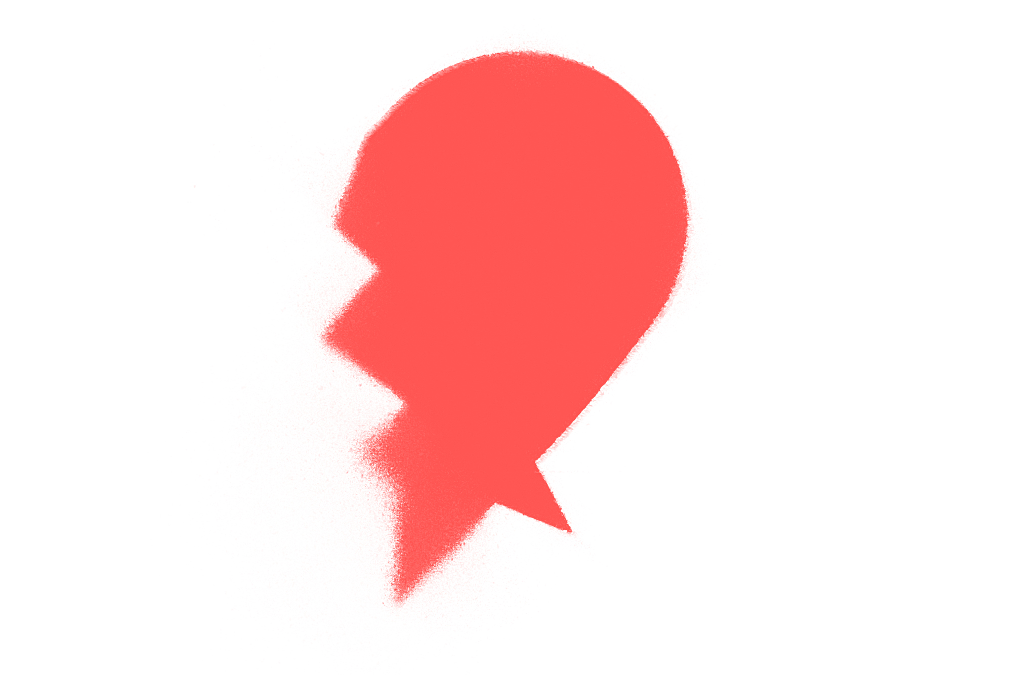 ein gesprühtes halbes herz