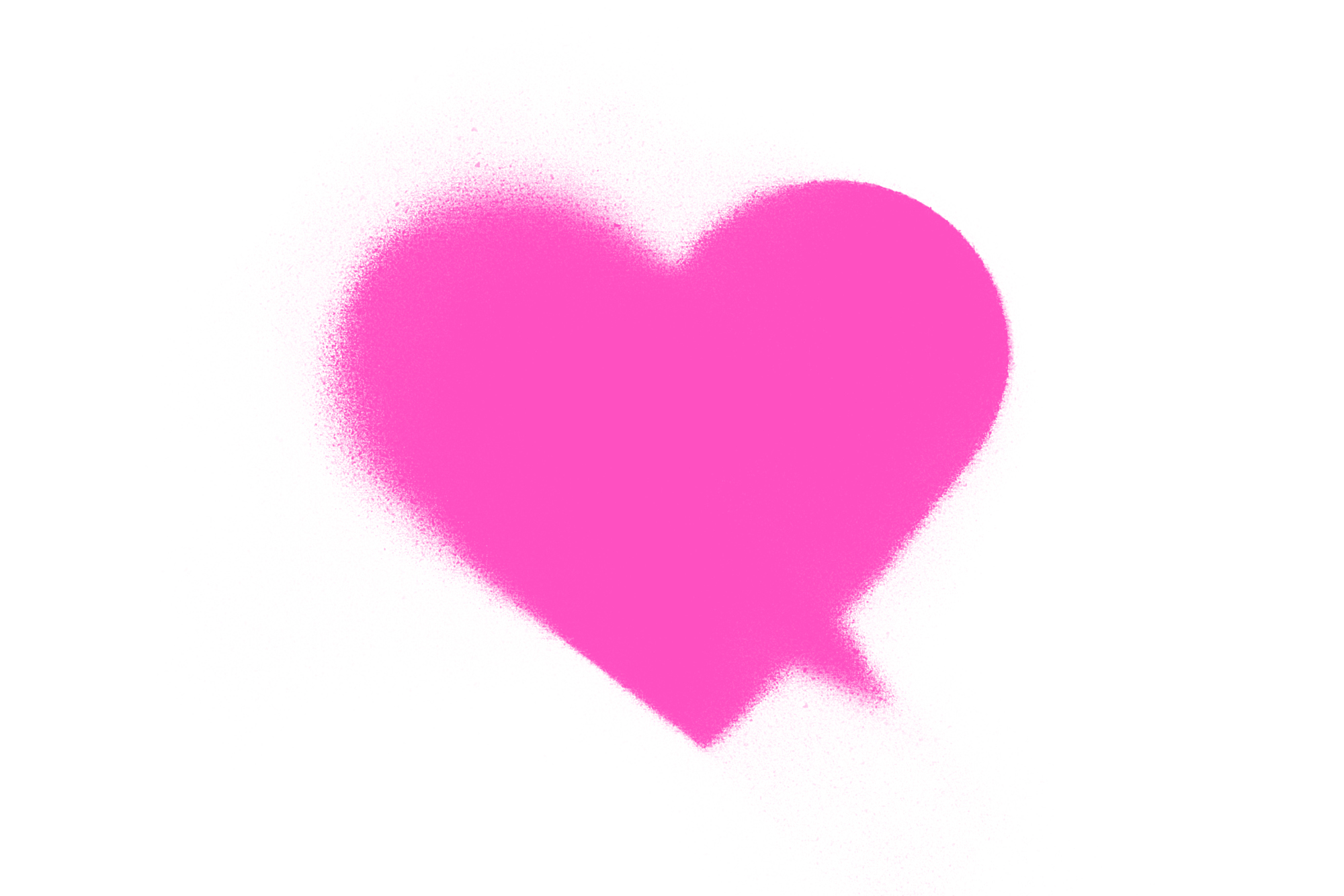 ein gesprühtes herz, welches auch eine sprechblase ist