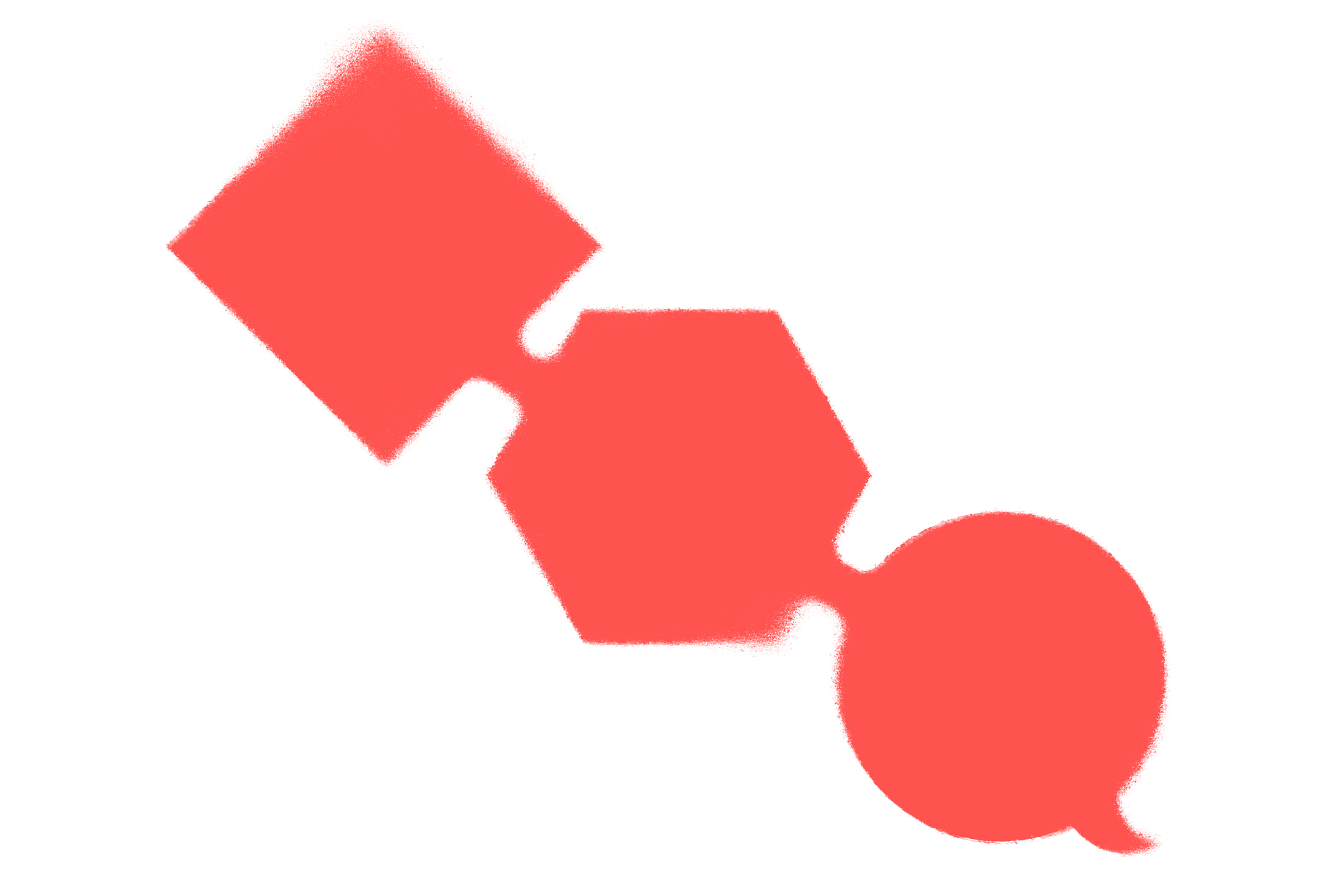 eine gesprühte abfolge von formen