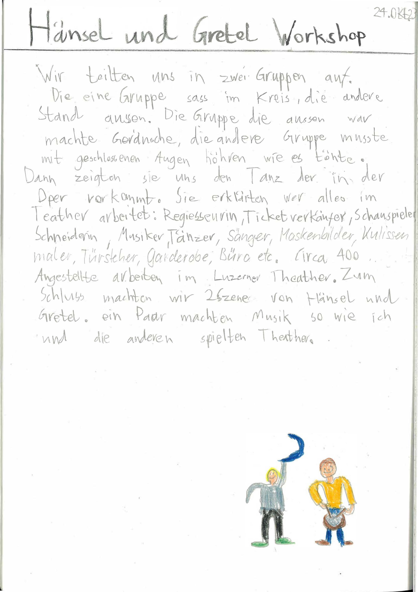 Erlebnisbericht Workshop Hänsel und Gretel