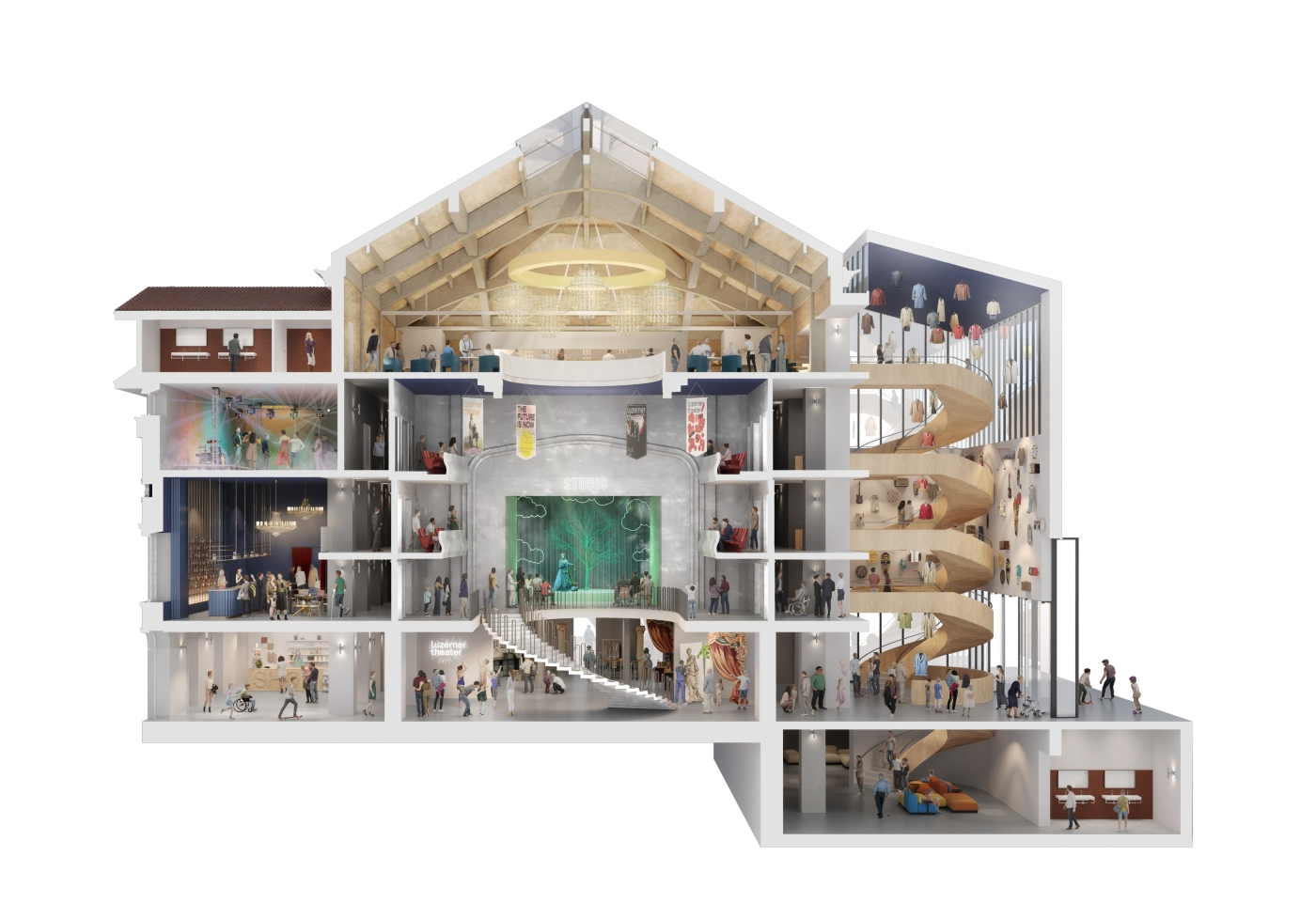 Visualisierung neues Luzerner Theater. Bild: Nightnurse Images AG