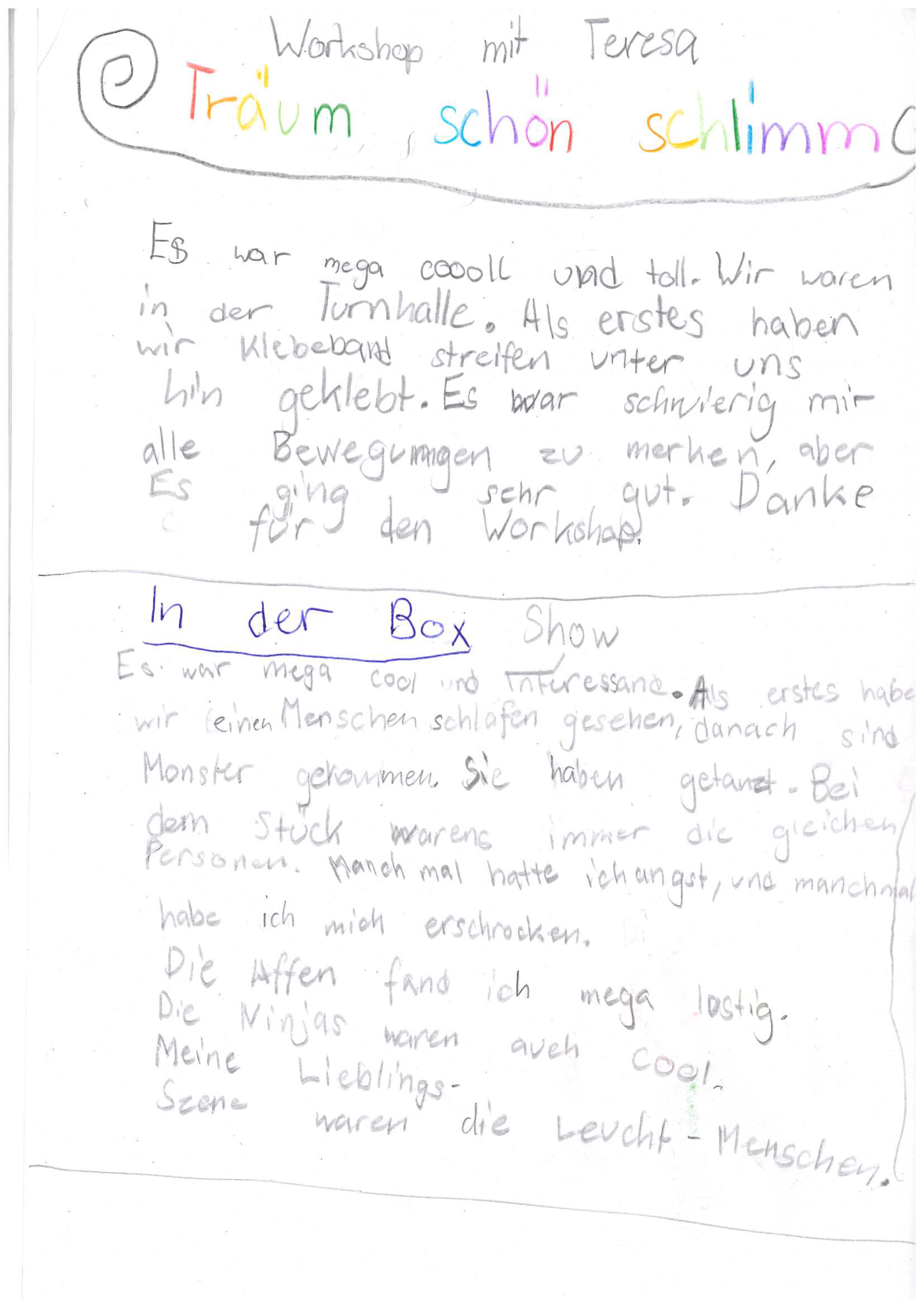 Erlebnisbericht «Träum schön schlimm!»