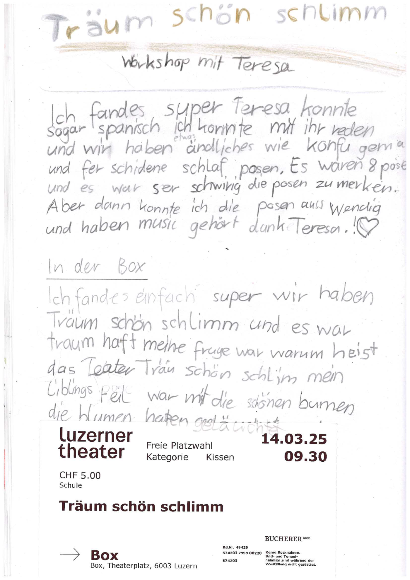 Erlebnisbericht «Träum schön schlimm!»